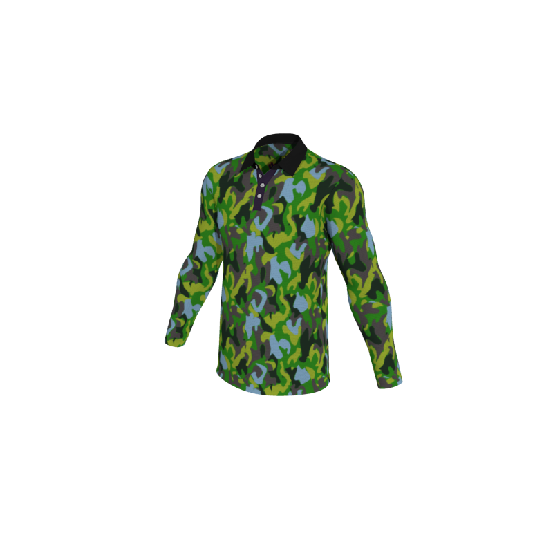 Design Your Own Polo Shirts Camo Mens Active Long Sleeve Polo. (x 100)